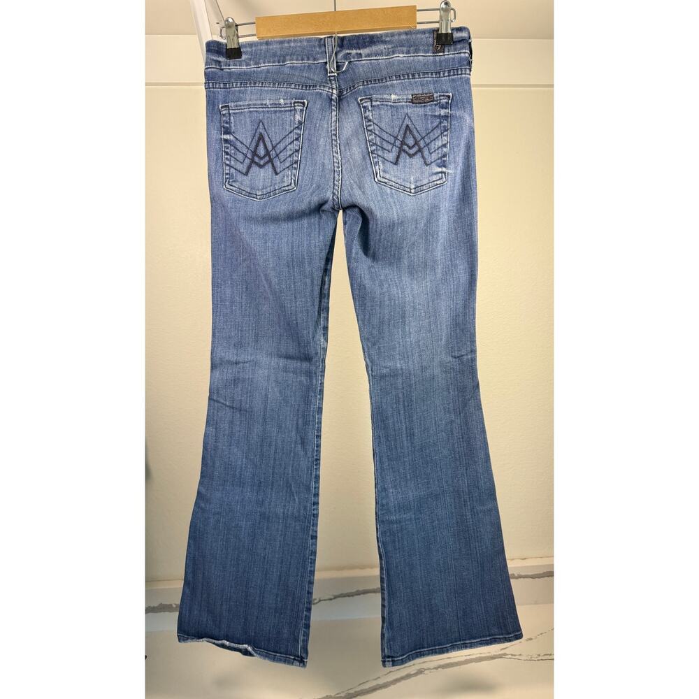 7 for All Mankind A Pocket Low Rise Flare Leg (31" inseam) Whiskering Size 29